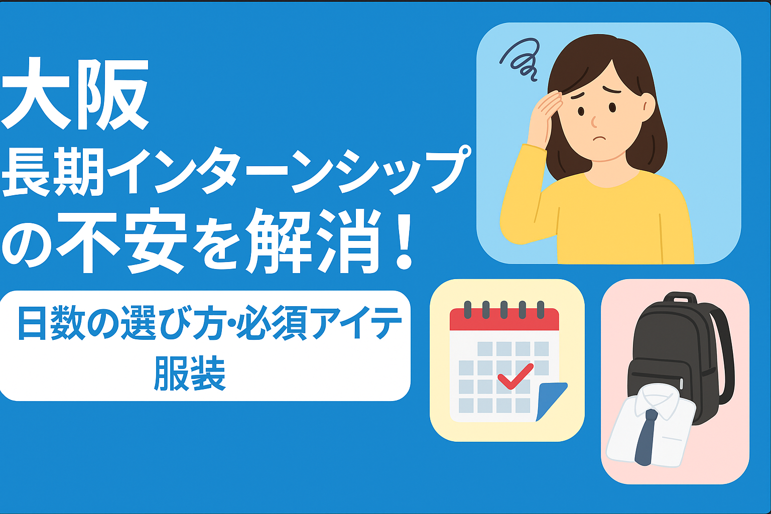【大阪】長期インターンシップの不安を解消！日数の選び方・必須アイテム・服装